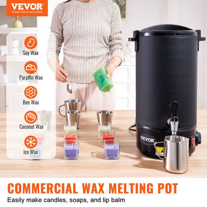 VEVOR 10 L Wax Melter for Candle Making, Extra Large Electric Wax Melting Pot, with Easy Pour Spout and 9-level Temp Control, Easy Clean for Candle Soap Cream Beauty Bulk Production Business or Home - Renee Lane Company