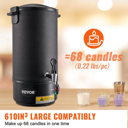VEVOR 10 L Wax Melter for Candle Making, Extra Large Electric Wax Melting Pot, with Easy Pour Spout and 9-level Temp Control, Easy Clean for Candle Soap Cream Beauty Bulk Production Business or Home - Renee Lane Company