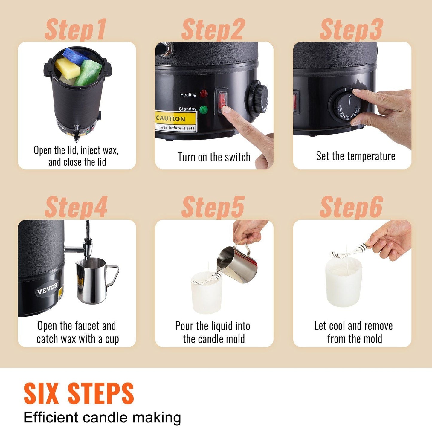 VEVOR 10 L Wax Melter for Candle Making, Extra Large Electric Wax Melting Pot, with Easy Pour Spout and 9-level Temp Control, Easy Clean for Candle Soap Cream Beauty Bulk Production Business or Home - Renee Lane Company