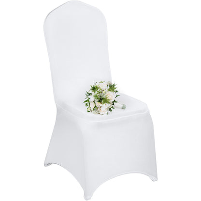 VEVOR 100 White Stretch Chair Covers for Wedding & Event Decor - Renee Lane Company