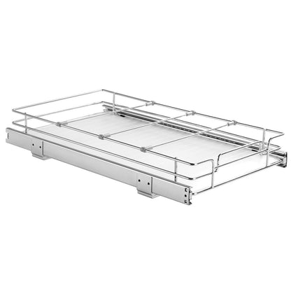 VEVOR 11"Wx21"Dx2.5"H Pull Out Cabinet Organizer, Heavy Duty Slide Out Pantry Shelves, Steel Roll Out Drawers, Sliding Drawer Storage for Home Under Sink, 13.5"Wx22"Dx7"H Install Size for Cabinet - Renee Lane Company