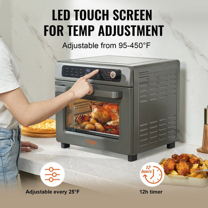VEVOR 12-IN-1 Air Fryer Toaster Oven with LED Touch & 25L Capacity - Renee Lane Company