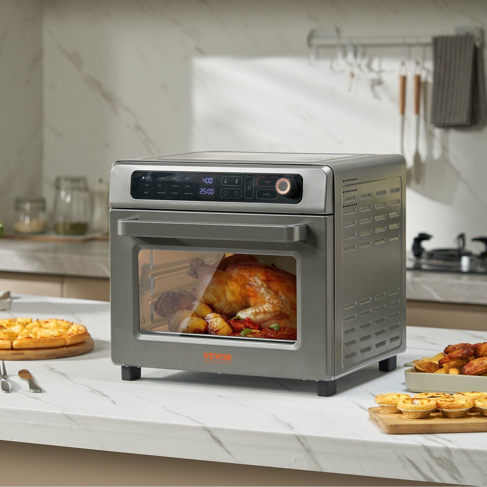 VEVOR 12-IN-1 Air Fryer Toaster Oven with LED Touch & 25L Capacity - Renee Lane Company