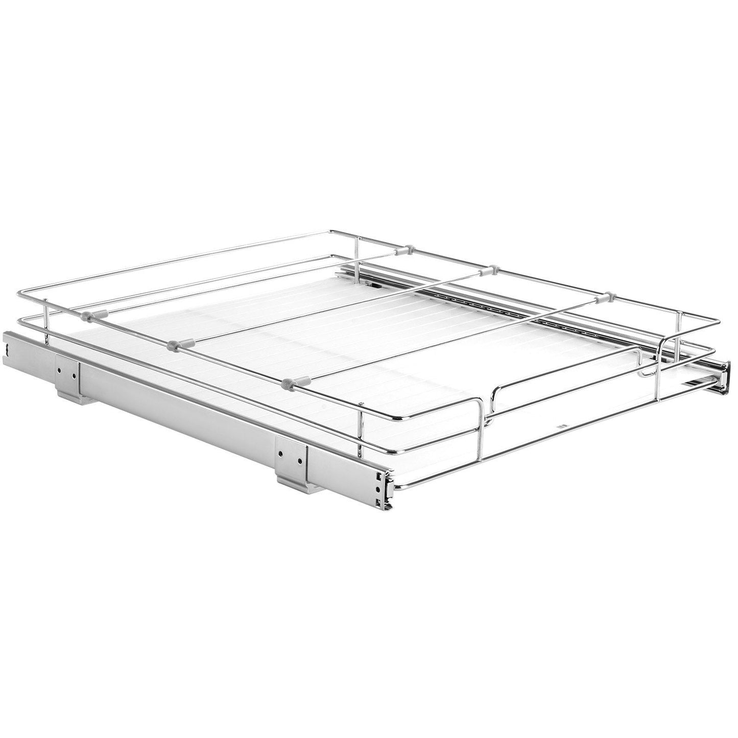 VEVOR 15.5"Wx21"Dx3.5"H Pull Out Cabinet Organizer, Heavy Duty Slide Out Pantry Shelves, Steel Roll Out Drawers, Sliding Drawer Storage for Home Under Sink, 17"Wx22"Dx7"H Install Size for Cabinet - Renee Lane Company