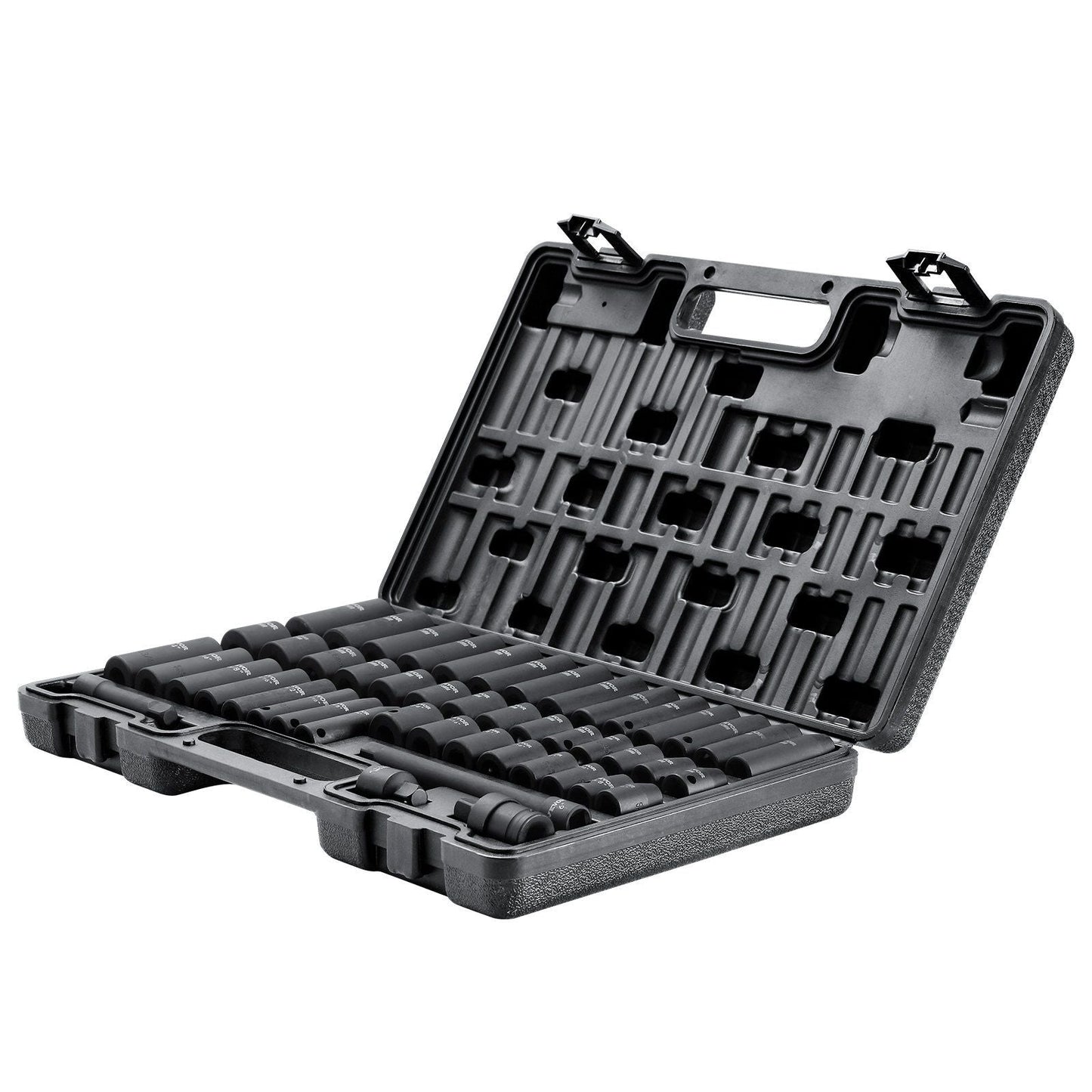 VEVOR 3/8" Drive Impact Socket Set, 48 Piece Socket Set SAE (5/16" -3/4") & Metric (8-22mm)6 Point Cr-V Drive Extension Bar Universal Joint & Power Drill Adapter Includes Storage Case - Renee Lane Company
