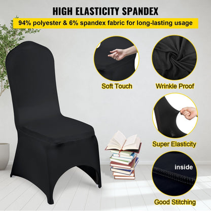 VEVOR 50 PCs Black Stretch Chair Covers for Weddings & Events - Renee Lane Company