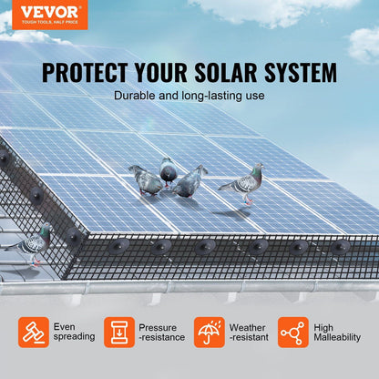 VEVOR 8 inch x 100ft Solar Panel Bird Guard, Critter Guard Roll Kit with Rust-proof PVC Coating, Solar Panel Guard with 50pcs Tire Wires, 1/2 inch Wire Roll Mesh - Renee Lane Company