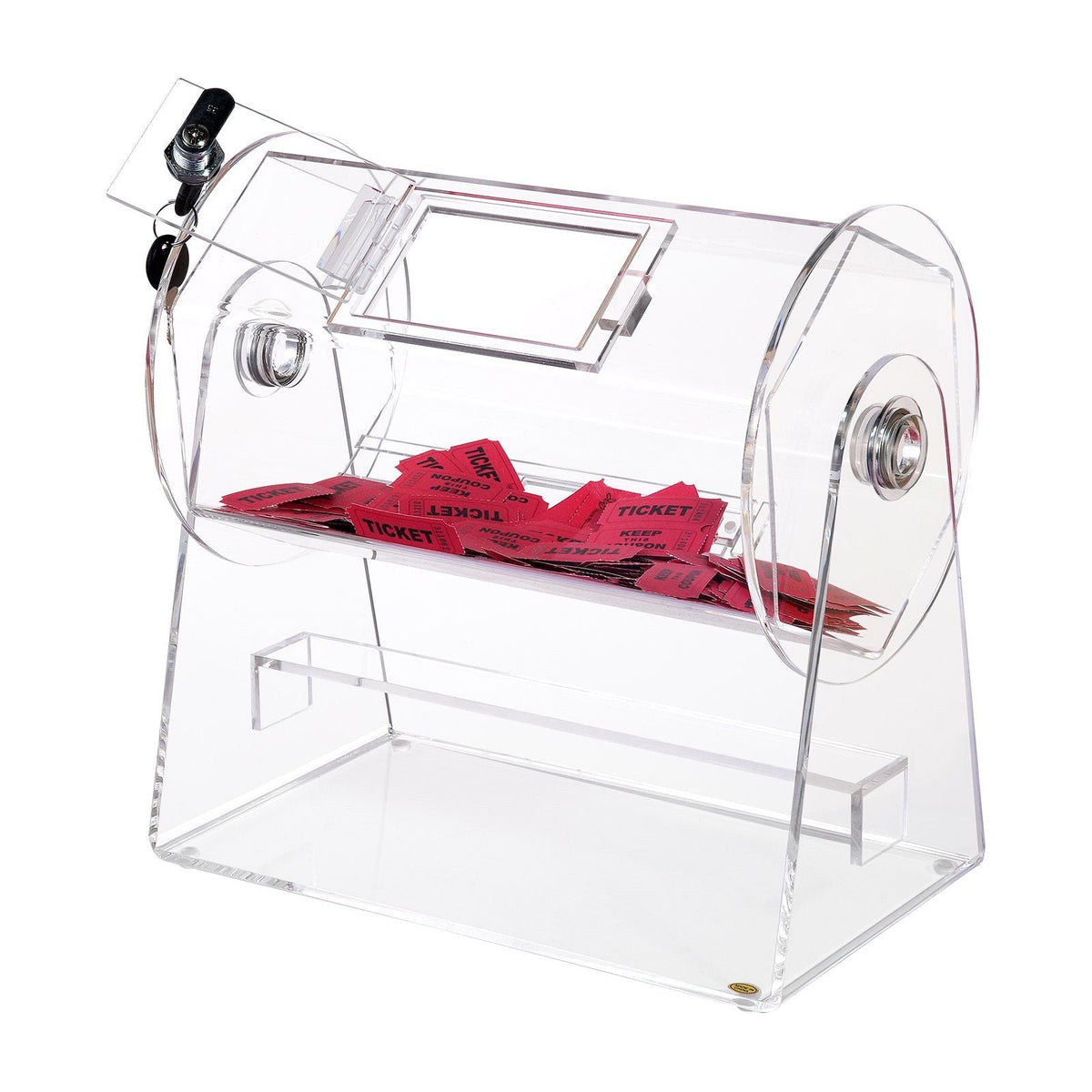 VEVOR Acrylic Raffle Drum, Professional Raffle Ticket Spinning Cage with 2 Keys, Transparent Lottery Spinning Drawing, Holds 2500 Tickets or 100 Raffle Balls,Raffle Ticket Box for Lottery Games Bingo - Renee Lane Company