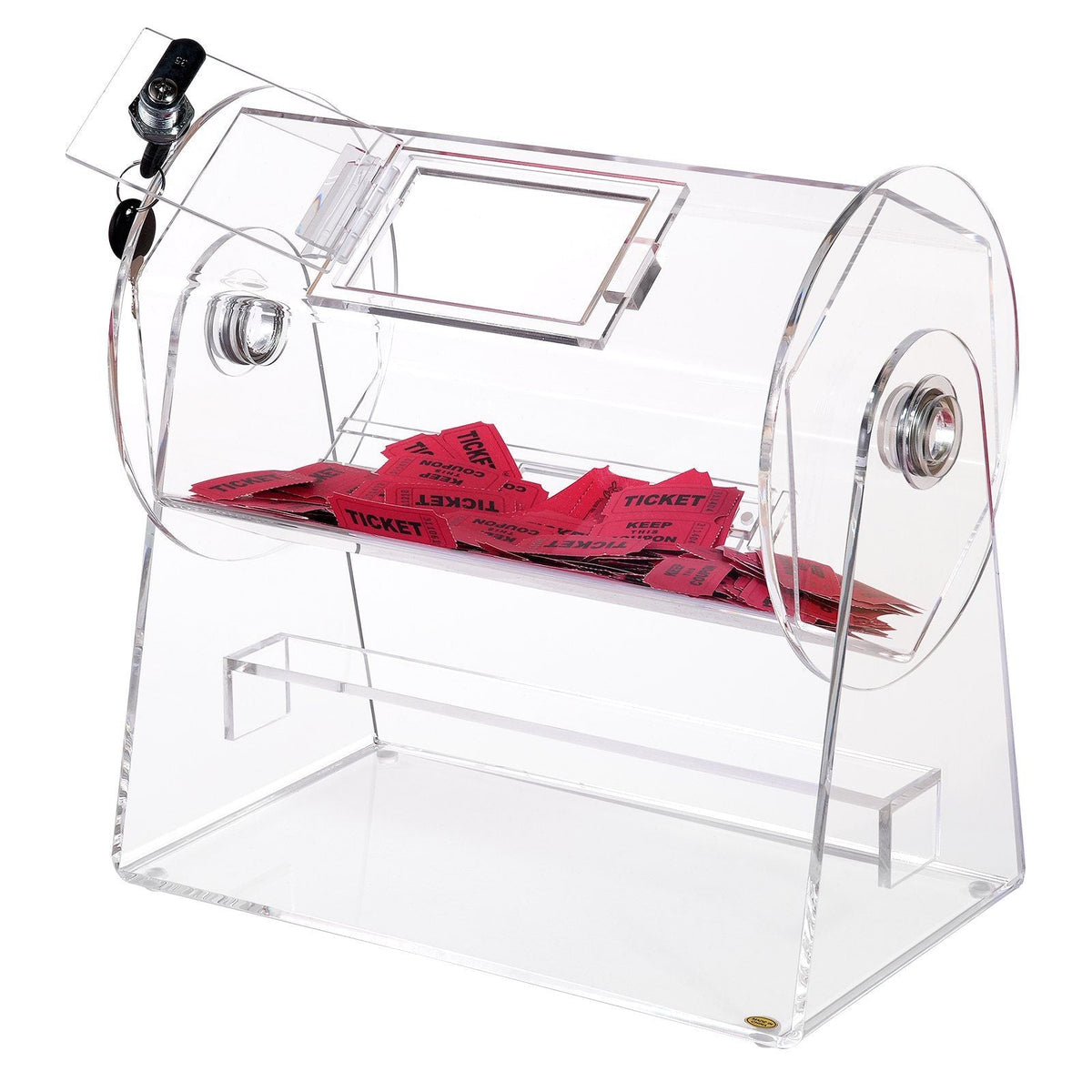 VEVOR Acrylic Raffle Drum, Professional Raffle Ticket Spinning Cage with 2 Keys, Transparent Lottery Spinning Drawing, Holds 2500 Tickets or 100 Raffle Balls,Raffle Ticket Box for Lottery Games Bingo - Renee Lane Company