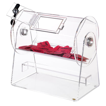 VEVOR Acrylic Raffle Drum, Professional Raffle Ticket Spinning Cage with 2 Keys, Transparent Lottery Spinning Drawing, Holds 2500 Tickets or 100 Raffle Balls,Raffle Ticket Box for Lottery Games Bingo - Renee Lane Company