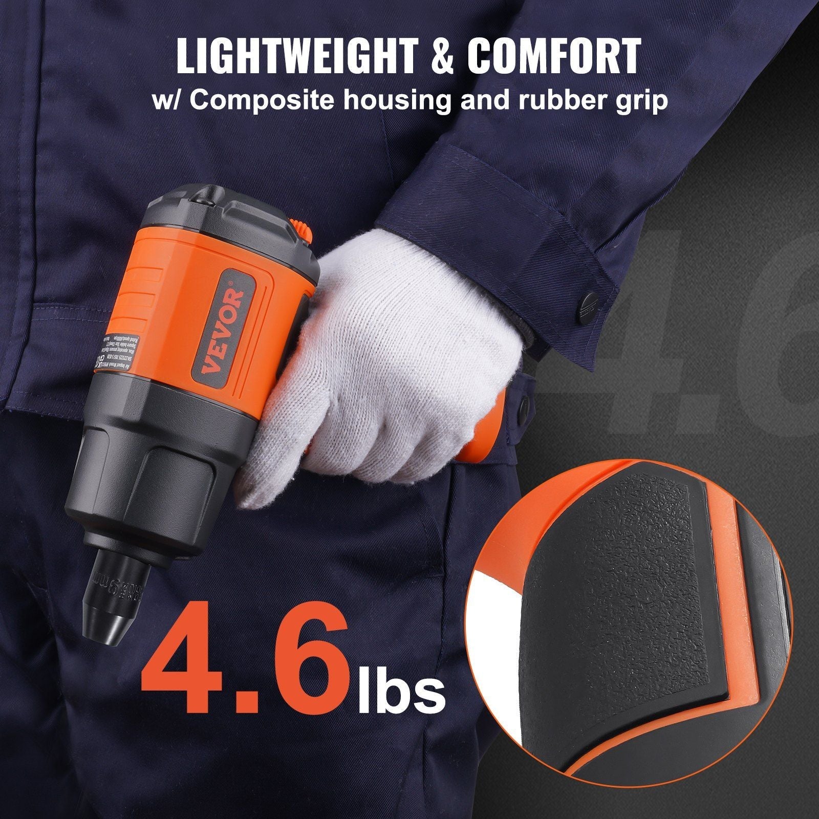 VEVOR Air Impact Wrench 1/2" Square Drive 1400ft-lb Nut-busting Torque 90-120PSI - Renee Lane Company