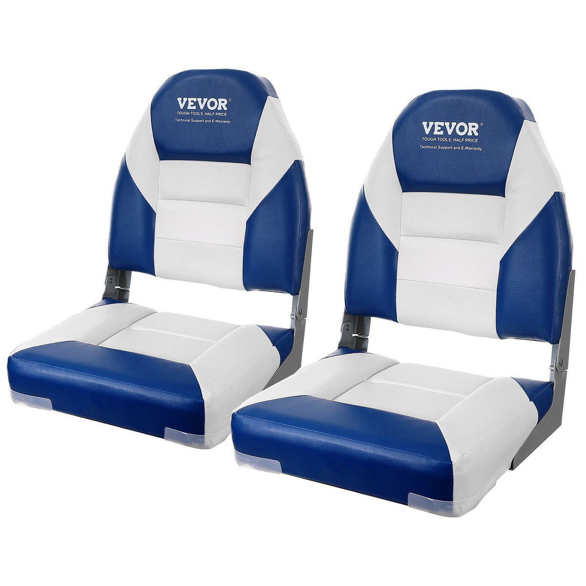 VEVOR Boat Seats, 21.85" High Back Boat Seat, Folding Boat Chair with Thickened Sponge Padding and Hinge, Fold-Down Boat Captain Chairs for Fishing Boat, Sightseeing Boat, Speedboat, Canoe, 2-Pack - Renee Lane Company