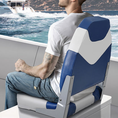 VEVOR Boat Seats, 21.85" High Back Boat Seat, Folding Boat Chair with Thickened Sponge Padding and Hinge, Fold-Down Boat Captain Chairs for Fishing Boat, Sightseeing Boat, Speedboat, Canoe, 2-Pack - Renee Lane Company