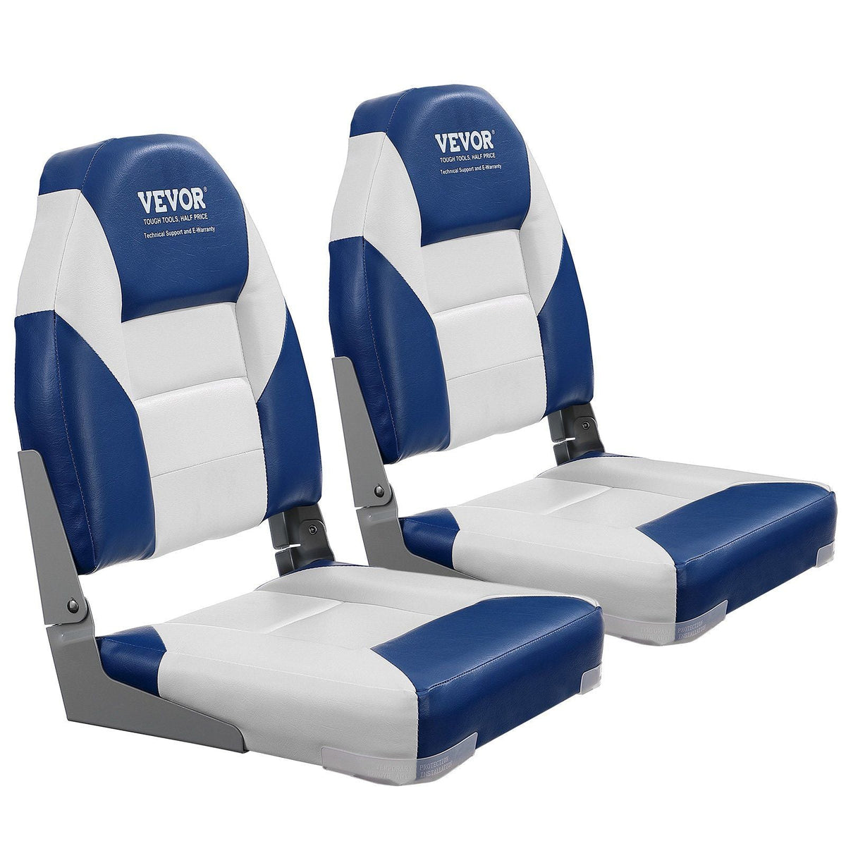 VEVOR Boat Seats, 21.85" High Back Boat Seat, Folding Boat Chair with Thickened Sponge Padding and Hinge, Fold-Down Boat Captain Chairs for Fishing Boat, Sightseeing Boat, Speedboat, Canoe, 2-Pack - Renee Lane Company
