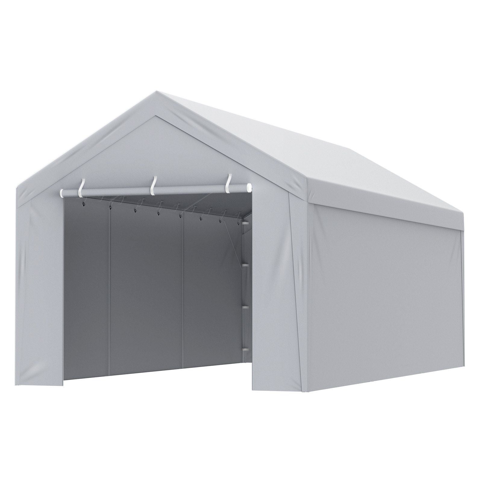 VEVOR Carport Replacement Canopy Cover Top + Side Wall 10 x 20 ft, Garage Tent Shelter Tarp Heavy-Duty Waterproof & UV Protected, Easy Installation with Ball Bungees,White (Frame Not Included) - Renee Lane Company