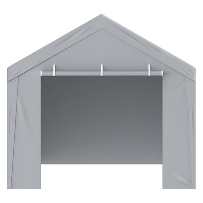 VEVOR Carport Replacement Canopy Cover Top + Side Wall 10 x 20 ft, Garage Tent Shelter Tarp Heavy-Duty Waterproof & UV Protected, Easy Installation with Ball Bungees,White (Frame Not Included) - Renee Lane Company