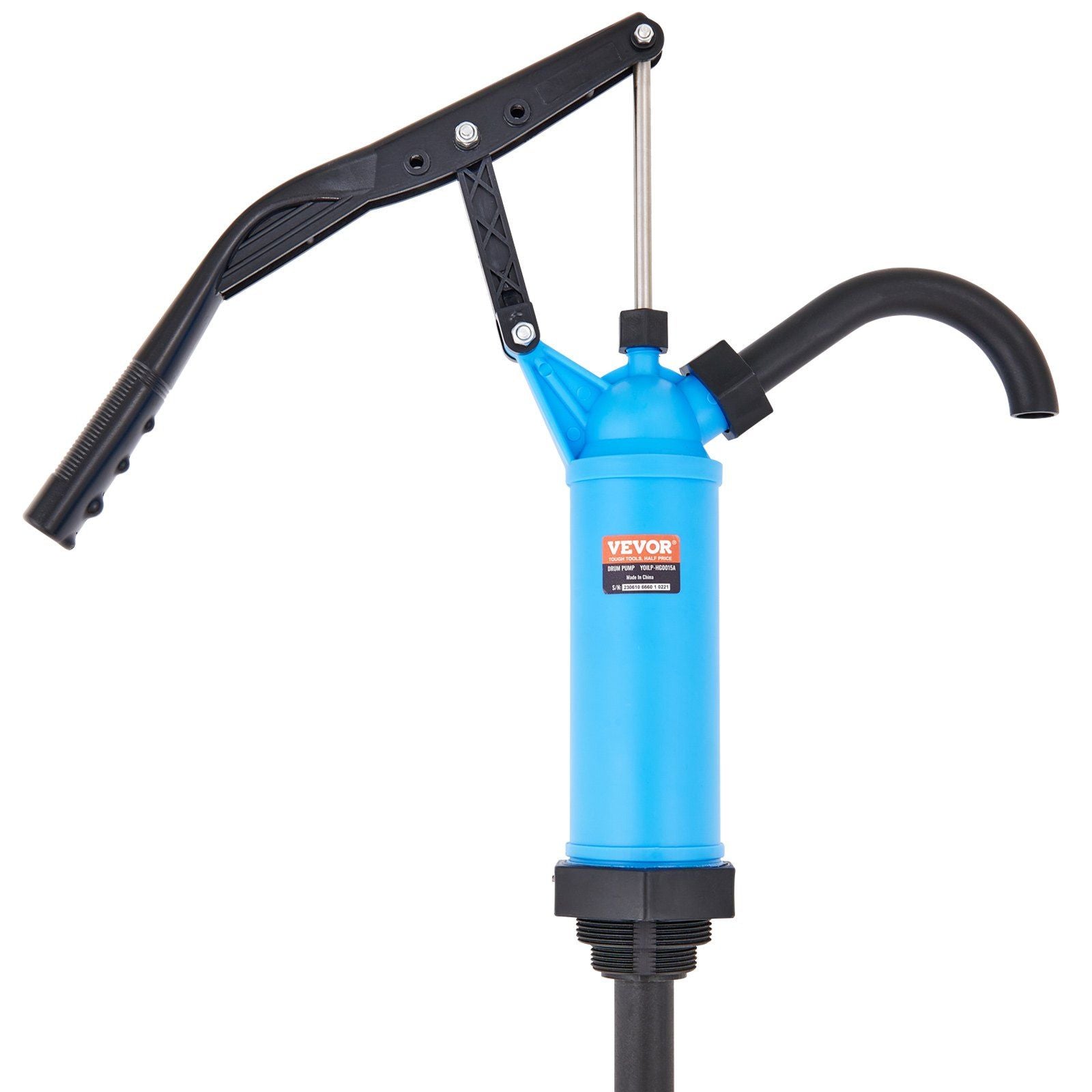 VEVOR Drum Pump, 9.5 oz. Per Stroke, Lever-Action Barrel Pump, Fits 5-55 Gallon Drums with 3-Section Suction Tube Assembly & Hose, Hand Operated, Designed to Transfer Water, Alcohol, Corrosive Liquids - Renee Lane Company