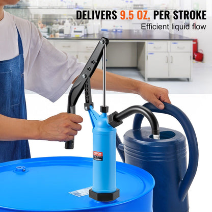 VEVOR Drum Pump, 9.5 oz. Per Stroke, Lever-Action Barrel Pump, Fits 5-55 Gallon Drums with 3-Section Suction Tube Assembly & Hose, Hand Operated, Designed to Transfer Water, Alcohol, Corrosive Liquids - Renee Lane Company