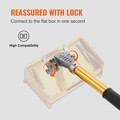VEVOR Drywall Flat Box Handle; 40''-64''; Anodized Aluminum Flat Finishing Extension Handle; 5-Section Length Adjustable; Non-slip Grip and 360° Painting for Plasterboard; Wallboard; Sheetrock - Renee Lane Company