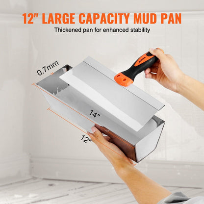 VEVOR Drywall Knife Set, 6 PCS Drywall Tools Includes 3" Painter Scraper, Two Putty Knives, Two Taping Knives and 12" Mud Pan, Stainless Steel Spackle Tool, Drywall Finishing Tools for Home - Renee Lane Company