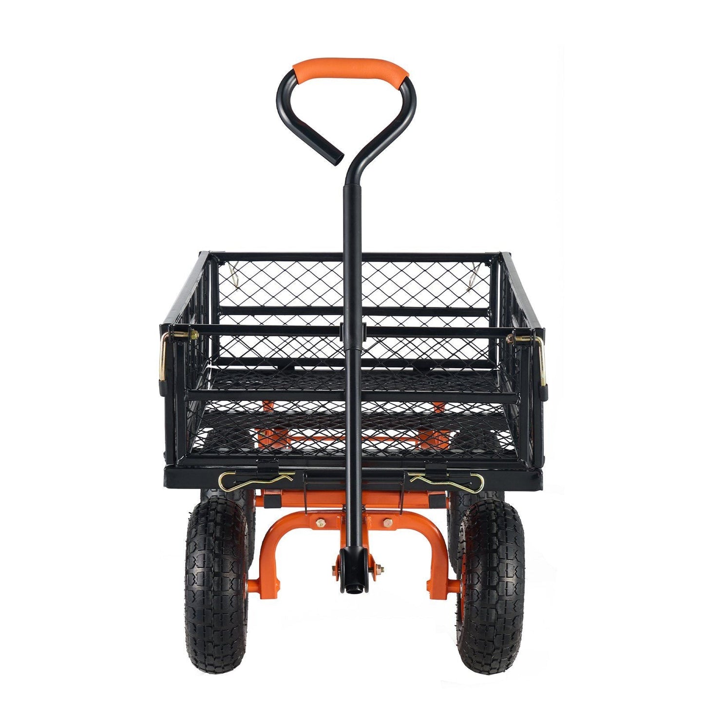 VEVOR Dump Cart, Metal Garden Dump Cart with Easy to Assemble Frame, Dump Wagon with 2-in-1 Convertible Handle, Utility Wheelbarrow 400 lbs Capacity, 10 inch Tires - Renee Lane Company