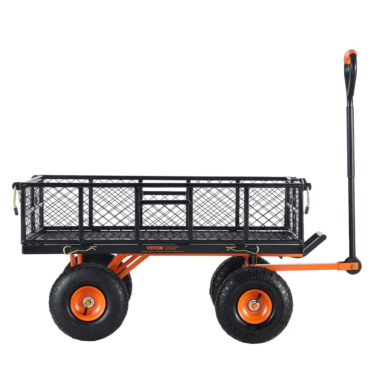 VEVOR Dump Cart, Metal Garden Dump Cart with Easy to Assemble Frame, Dump Wagon with 2-in-1 Convertible Handle, Utility Wheelbarrow 400 lbs Capacity, 10 inch Tires - Renee Lane Company