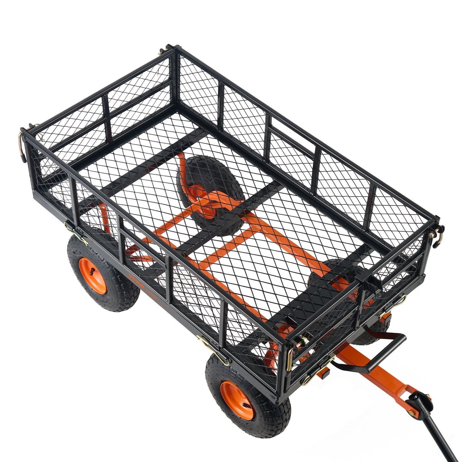 VEVOR Dump Cart, Metal Garden Dump Cart with Easy to Assemble Frame, Dump Wagon with 2-in-1 Convertible Handle, Utility Wheelbarrow 400 lbs Capacity, 10 inch Tires - Renee Lane Company