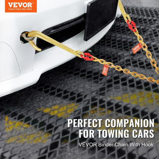 VEVOR G80 V Bridle Chain, 5/16" x 2' Towing Chain Bridle with 15" J Hooks and Grab Hooks, Heavy Duty Transport Tow Chain Bridle with 10800 lbs Safe Working Load for Flatbed Truck Wrecker Recovery - Renee Lane Company
