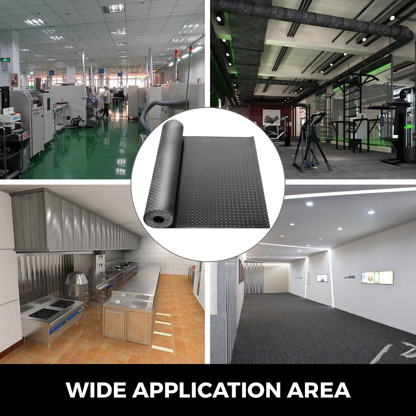 VEVOR Garage Floor Mats 2 Rolls 17 x 3.6 Ft Garage Mat 2.5mm Thickness Black Garage Flooring PVC Garage Mats for Under Car - Renee Lane Company