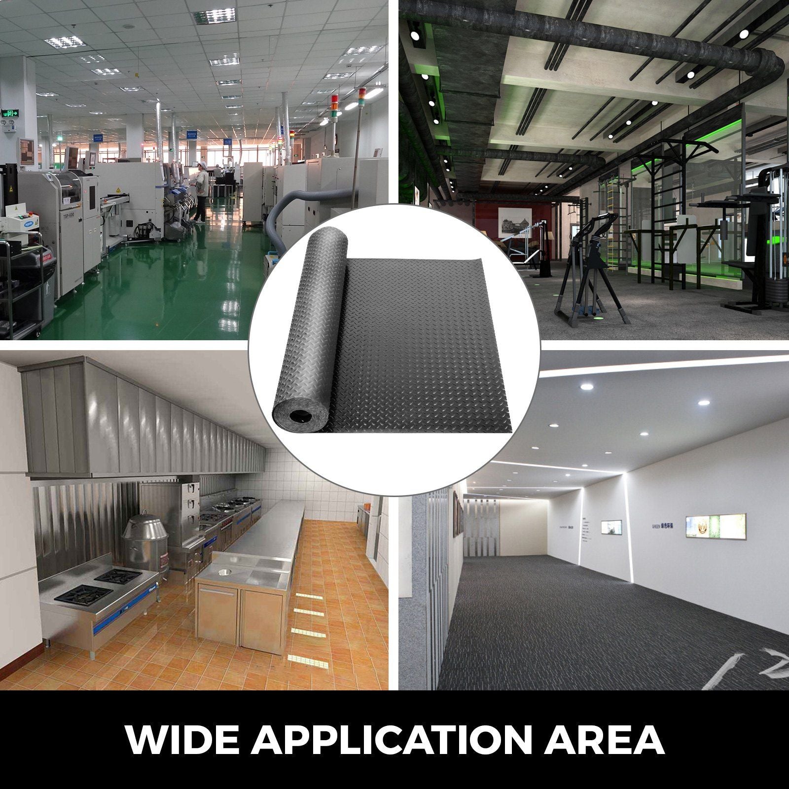 VEVOR Garage Floor Mats 2 Rolls 17 x 3.6 Ft Garage Mat 2.5mm Thickness Black Garage Flooring PVC Garage Mats for Under Car - Renee Lane Company