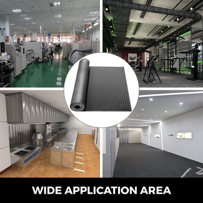 VEVOR Garage Floor Mats 2 Rolls 17 x 3.6 Ft Garage Mat 2.5mm Thickness Black Garage Flooring PVC Garage Mats for Under Car - Renee Lane Company