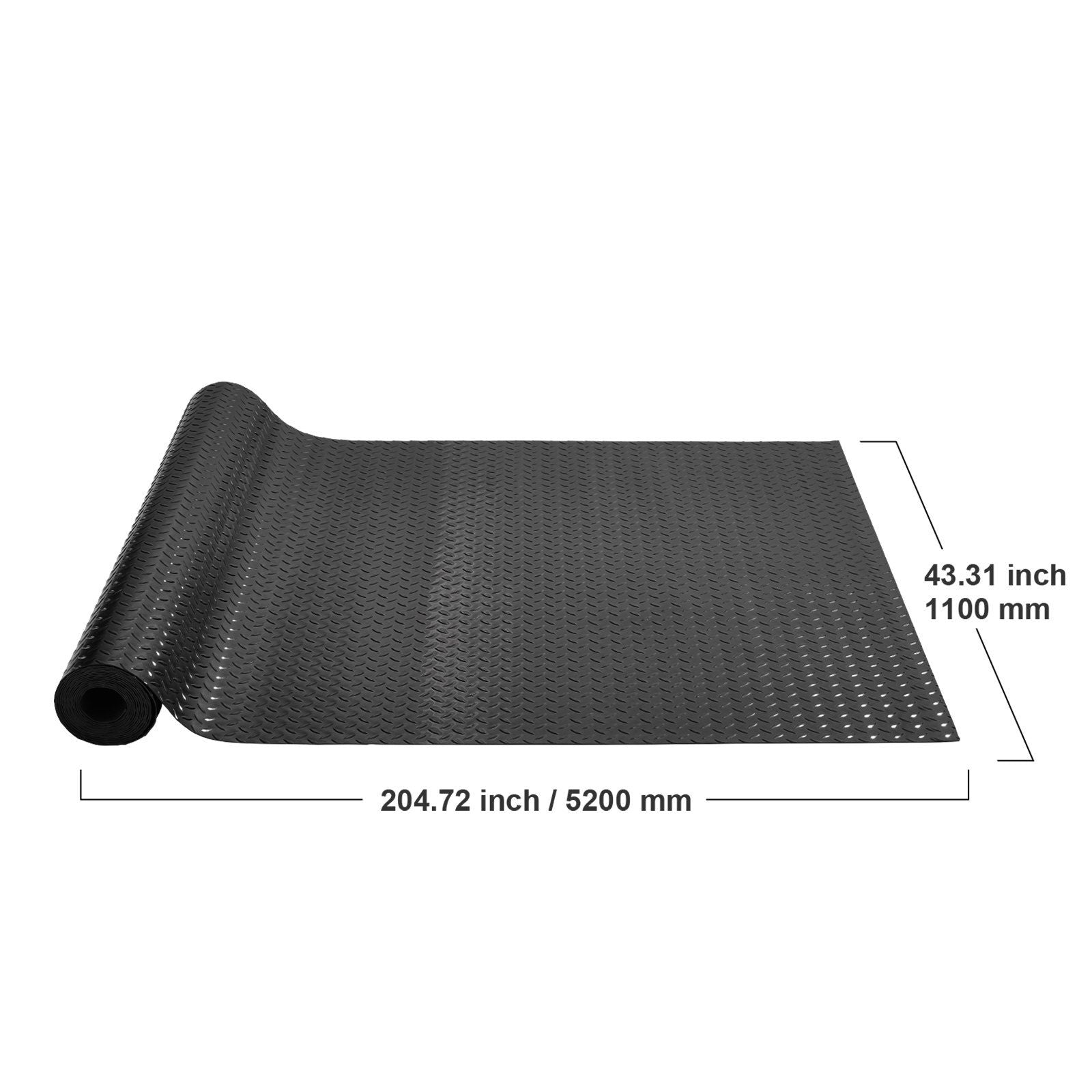 VEVOR Garage Floor Mats 2 Rolls 17 x 3.6 Ft Garage Mat 2.5mm Thickness Black Garage Flooring PVC Garage Mats for Under Car - Renee Lane Company