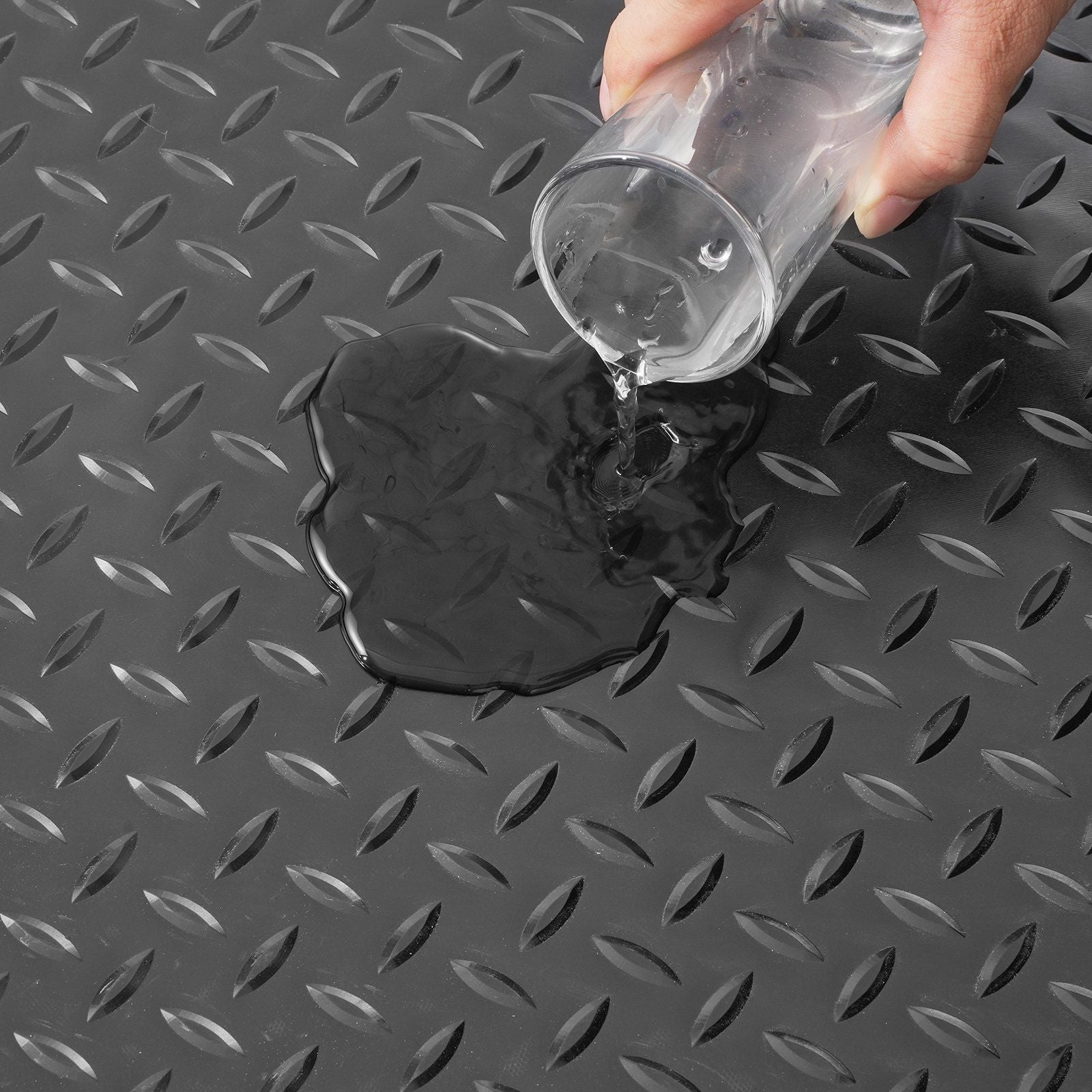 VEVOR Garage Floor Mats 2 Rolls 17 x 3.6 Ft Garage Mat 2.5mm Thickness Black Garage Flooring PVC Garage Mats for Under Car - Renee Lane Company