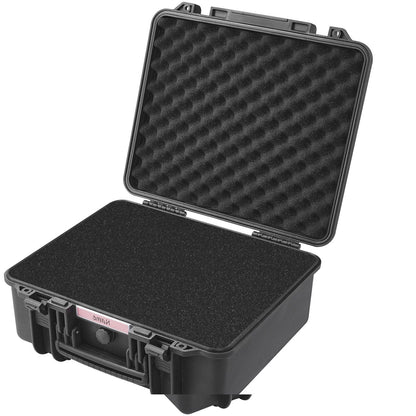 VEVOR Hard Pistol Cases with Pre-cut PU Foam, Waterproof & Dustproof Hard Gun Case for 6 Pistol, 19.3×17.1×8.3 in Lockable Pistol Case, Black - Renee Lane Company