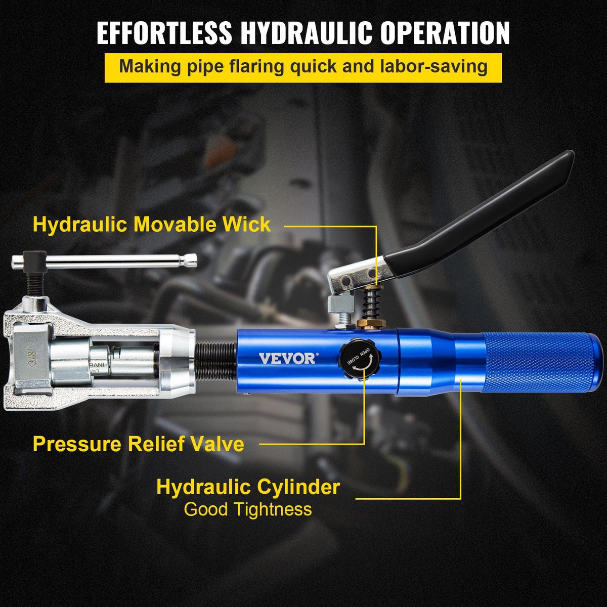 VEVOR Hydraulic Flaring Tool Kit, 45° Double Flaring Tool, Brake Repair Brake Flaring Tools for 3/16"-1/2", Brake Flare Tool with Tube Cutter and Deburrer, 32 PCS Tube Flaring Tools for Copper Lines - Renee Lane Company