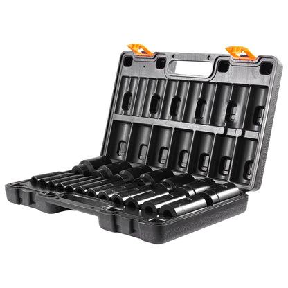 VEVOR Impact Socket Set 1/2 Inches 19 Piece Impact Sockets, Deep Socket, 6-Point Sockets, Rugged Construction, Cr-V, 1/2 Inches Drive Socket Set Impact 3/8 inch - 1-1/2 inch, with a Storage Cage - Renee Lane Company