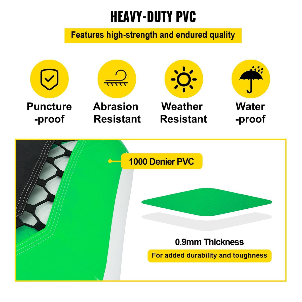 VEVOR Inflatable Water Trampoline 10FT , Round Inflatable Water Bouncer with 4-Step Ladder, Water Trampoline in Green and White for Water Sports. - Renee Lane Company