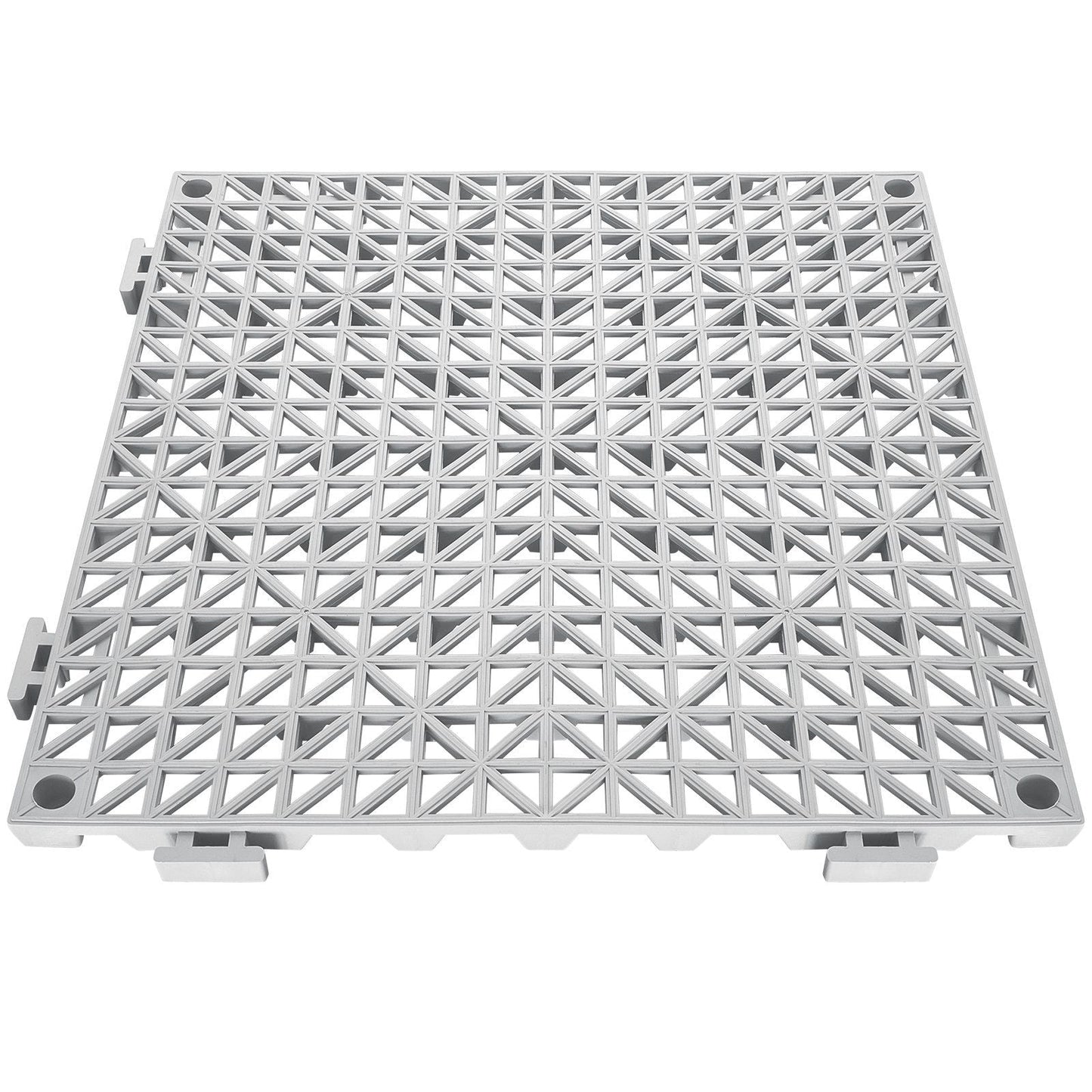 VEVOR Interlocking Tile 50PCS Gray, Drainage Tiles 12" x 12" Splicing, PVC Interlocking Drainage Floor Tiles, Non-Slip Drainage Holes for Restroom, Bathroom, Kitchen, Pool, Wet Areas - Renee Lane Company