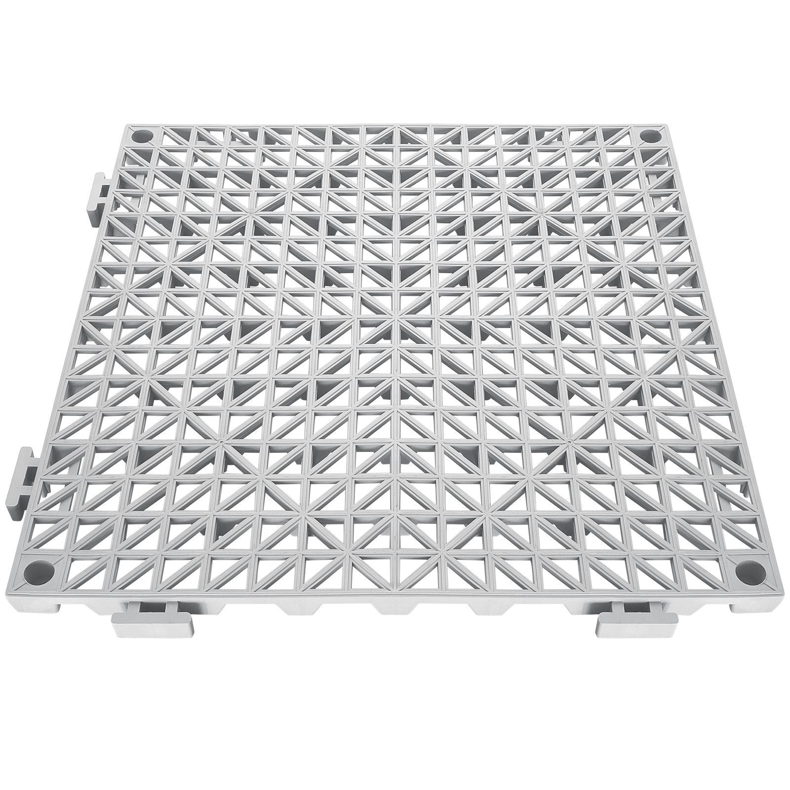 VEVOR Interlocking Tile 50PCS Gray, Drainage Tiles 12" x 12" Splicing, PVC Interlocking Drainage Floor Tiles, Non-Slip Drainage Holes for Restroom, Bathroom, Kitchen, Pool, Wet Areas - Renee Lane Company