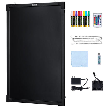 VEVOR LED Message Writing Board, 16"x12" Illuminated Erasable Lighted Chalkboard, Neon Effect Menu Sign Board, Drawing Board with 8 Fluorescent Chalk Markers and Remote Control, for Home Wedding Shop - Renee Lane Company