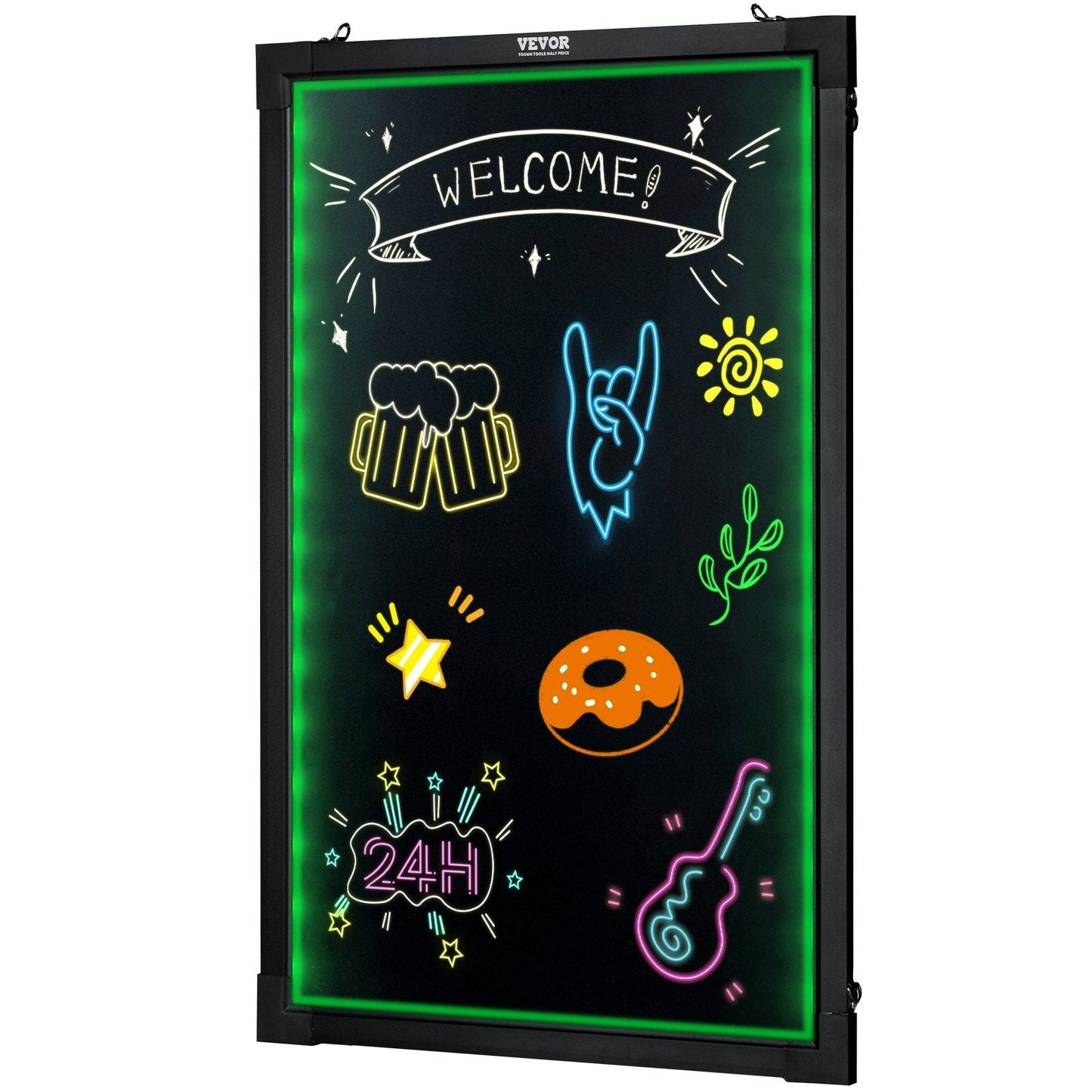 VEVOR LED Message Writing Board, 16"x12" Illuminated Erasable Lighted Chalkboard, Neon Effect Menu Sign Board, Drawing Board with 8 Fluorescent Chalk Markers and Remote Control, for Home Wedding Shop - Renee Lane Company