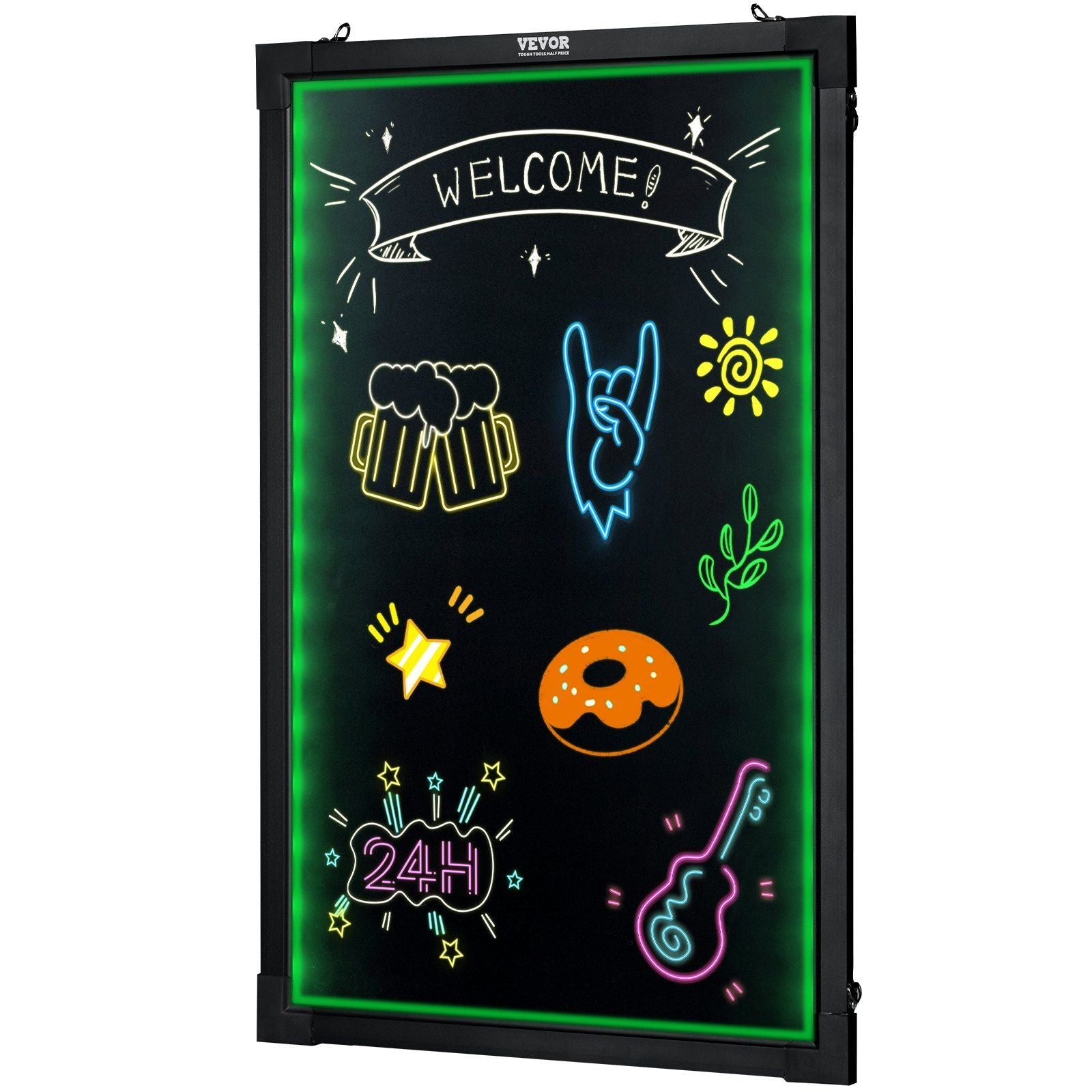 VEVOR LED Message Writing Board, 16"x12" Illuminated Erasable Lighted Chalkboard, Neon Effect Menu Sign Board, Drawing Board with 8 Fluorescent Chalk Markers and Remote Control, for Home Wedding Shop - Renee Lane Company