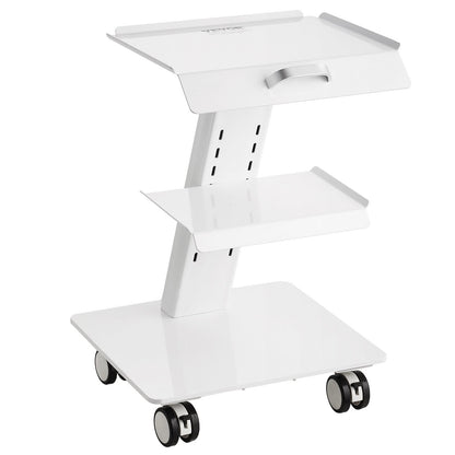 VEVOR Lab Trolley, 3-Layer Rolling Lab Cart, Metal Mobile Trolley with Swivel Wheels, Tray Rolling Clinic Cart 220 lbs Weight Capacity, for Lab, Clinic, Beauty and Salon - Renee Lane Company