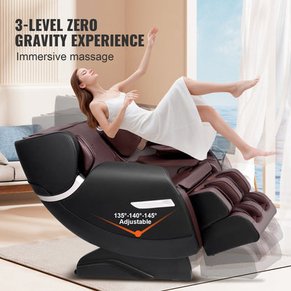 VEVOR Massage Chair - Full Body Zero Gravity Recliner with Multi Auto Modes, 3D Shiatsu, Heating, Bluetooth Speaker, Airbag, Foot Roller, and Touch Screen - Renee Lane Company
