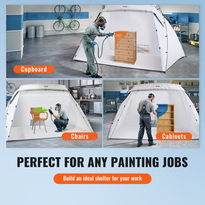 VEVOR Portable Paint Booth, Larger Spray Paint Tent with Built-in Floor & Mesh Screen, Painting Tent Station for Furniture DIY Hobby Tool, 10x7x6ft Spray Paint Shelter - Renee Lane Company