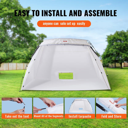VEVOR Portable Paint Booth, Larger Spray Paint Tent with Built-in Floor & Mesh Screen, Painting Tent Station for Furniture DIY Hobby Tool, 10x7x6ft Spray Paint Shelter - Renee Lane Company