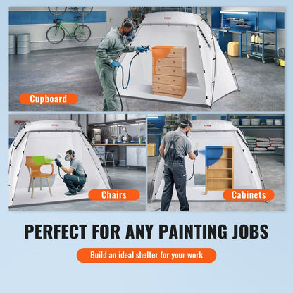 VEVOR Portable Paint Booth, Larger Spray Paint Tent with Built-in Floor & Mesh Screen, Painting Tent Station for Furniture DIY Hobby Tool, 7.5x5.2x5.2ft Spray Paint Shelter - Renee Lane Company