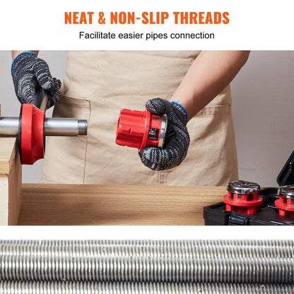 VEVOR Ratchet Pipe Threader Kit, 1/4" NPT - 1-1/4" NPT Manual Ratcheting Pipe Threader, Portable Pipe Threading Tool Set with 6PCS NPT Dies, Storage Case for Galvanized Aluminum Iron Copper Pipes - Renee Lane Company