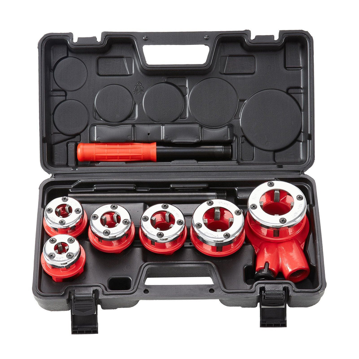 VEVOR Ratchet Pipe Threader Kit, 1/4" NPT - 1-1/4" NPT Manual Ratcheting Pipe Threader, Portable Pipe Threading Tool Set with 6PCS NPT Dies, Storage Case for Galvanized Aluminum Iron Copper Pipes - Renee Lane Company