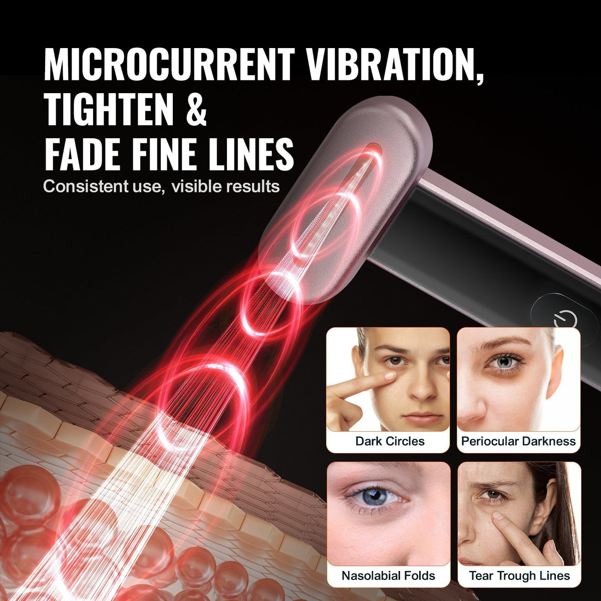 VEVOR Red Light Therapy Wand for Face and Neck, 3-in-1 LED Facial Wand Red Light Therapy Device with Heating Therapy| Vibrating Facial Massage, Portable LED Beauty Wand - Renee Lane Company